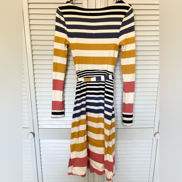 Anthropologie Saturday Sunday Striped Long Sleeve Midi Riley Dress Ribbed Size S - Picture 3 of 11